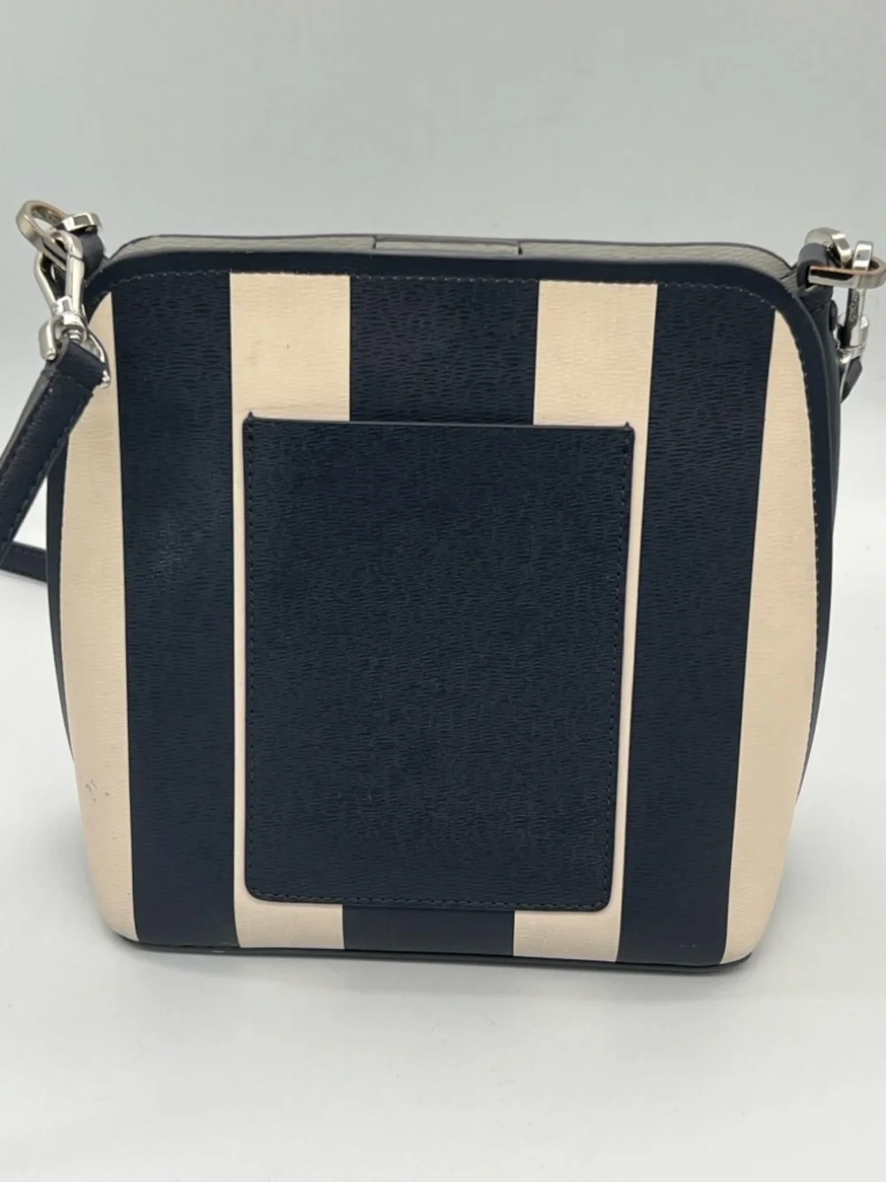 Kate Spade NY navy blue & Cream Stripe Crossbody Bag